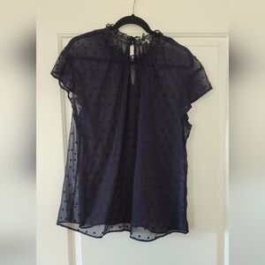 Express Chelsea28 Polka Dot Sheer Blouse